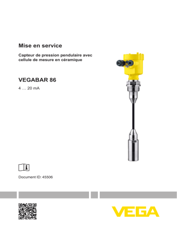Vega VEGABAR 86 Submersible pressure transmitter with ceramic measuring cell Mode d'emploi | Fixfr