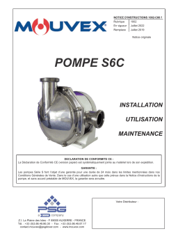 Mouvex 1002-C00 Pompe S6C Manuel utilisateur