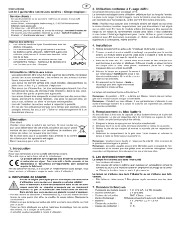 esotec 102576 Solar Wunderkerzen im 3er-Set, je 20 LEDs Mode d'emploi | Fixfr