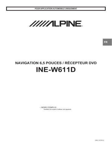 INE-W611DC | Alpine INE-W611DU8 Manuel du propriétaire | Fixfr