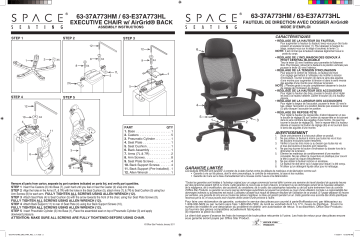 Office Star Products 63-E37A773HL Executive Big and Tall Chair Mode d'emploi | Fixfr