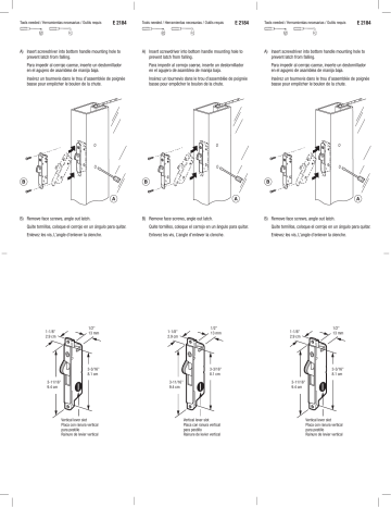 Prime-Line E 2184 Stainless Steel Sliding Door Mortise Lock Mode d'emploi | Fixfr