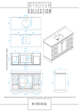 Wyndham Collection WCV232360SGBCMUNSMXX Avery 60 in. W x 22 in. D x 35 in. H Single Bath Vanity spécification