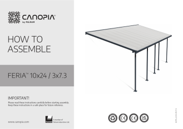 702726 | Canopia by Palram 702740 Feria 10 ft. x 24 ft. Gray/Clear Aluminum Patio Cover Mode d'emploi | Fixfr