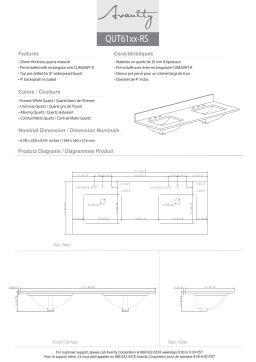 Avanity QUT61CO-RS 61 in. W x 22 in. D Quartz Vanity Top spécification