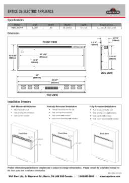 Napoleon NEFL36CFH Entice 36 in. Wall-Mount Electric Fireplace Mode d'emploi