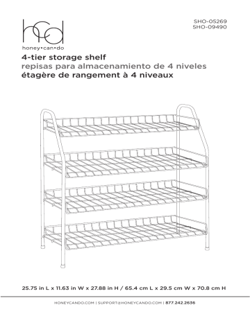 Honey-Can-Do SHO-09490 27.88 in. H 12-Pair White Steel Shoe Rack Mode d'emploi | Fixfr