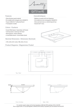 Avanity QUT31CO-RS 31 in. W x 22 in. D Quartz Vanity Top spécification