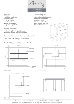 Avanity ALLE-VS37-TGG-D Allie 37 in. W x 22 in. D Bath Vanity spécification