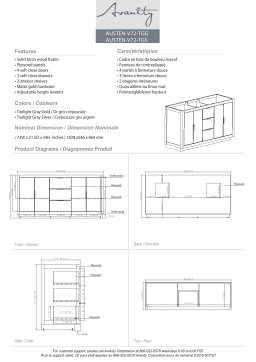 Avanity ASTN-VS73-TGS-C Austen 73 in. W x 22 in. D Bath Vanity spécification