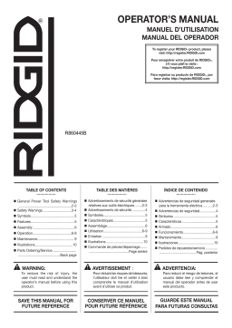 RIDGID R860445KN 18V Cordless Grease Gun Kit Mode d'emploi