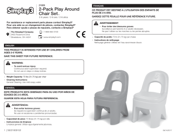 Simplay3 216090-07 Play Around Chairs Mode d'emploi | Fixfr
