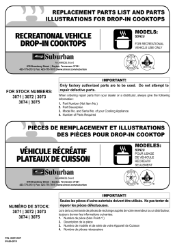 Suburban 3071AST 2-Burner Stainless Steel Drop-In Cooktop Mode d'emploi