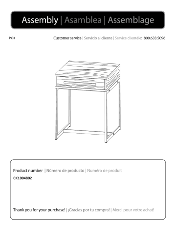 Southern Enterprises HD446967 Pastana 19 in. Black Oak and Antique Brass Square MDF Top End Table Mode d'emploi | Fixfr