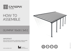 Canopia by Palram 704578 Olympia 10 ft. x 30 ft. Gray/Bronze Aluminum Patio Cover Mode d'emploi