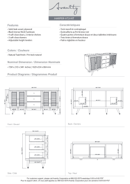 Avanity HARPER-V72-NT Harper 72 in. Vanity Cabinet Only spécification