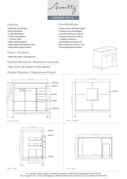 Avanity HPBRN-VS37-DC-A Hepburn 37 in. W x 22 in. D Bath Vanity spécification