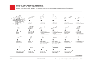 Unbranded DS-D406-K1 Swoop Arm Daybed Mode d'emploi | Fixfr