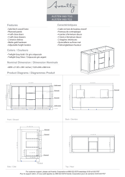 Avanity ASTN-VS61-TGS-C Austen 61 in. W x 22 in. D Bath Vanity spécification