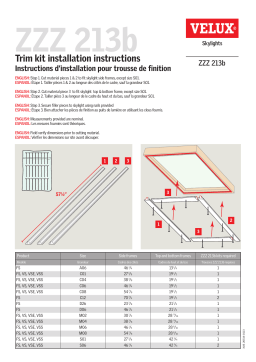 Velux ZZZ 213B Skylight Trim Groove Filler Piece for VSE, VS, and FS Models Mode d'emploi