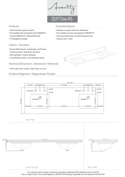 Avanity QUT73UG-RS 73 in. W x 22 in. D Quartz Vanity Top spécification