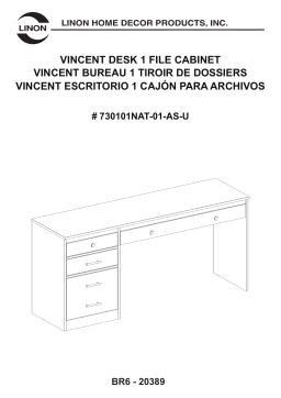 Linon Home Decor THD03678 Waverly 65 in. W Rectangular Natural Brown Wood 3-Drawer 1-File Cabinet Writing Desk Mode d'emploi