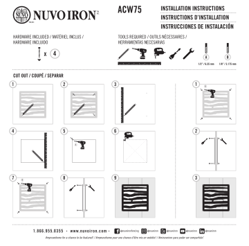 NUVO IRON ACW75 11 in. x 11 in. Branch Style Wooden Gate Insert Guide d'installation | Fixfr