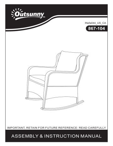 Outsunny 867-104 Modern Mixed Grey Wicker Outdoor Rocking Chair Mode d'emploi | Fixfr