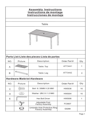 Crawford & Burke 97676RCDT San Marino Black 33.8 in. x 61.8 in. Aluminum Rectangle Slat Top Outdoor Dining Table Mode d'emploi | Fixfr