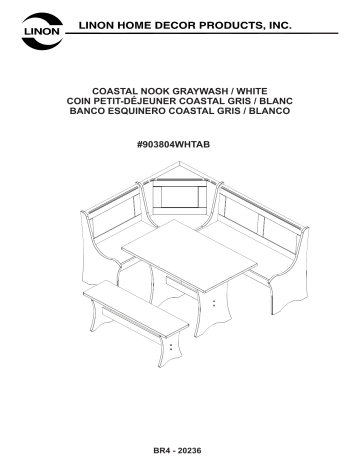 Linon Home Decor THD03580 Ardmore White & Greywash Corner Nook Mode d'emploi | Fixfr