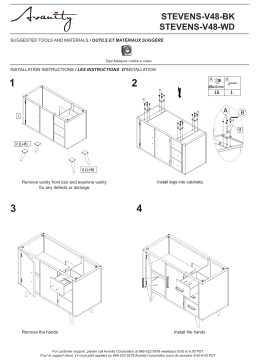 Avanity STEVENS-V48-BK Stevens 48 in. W x 21 in. D Bathroom Vanity Cabinet Only Guide d'installation