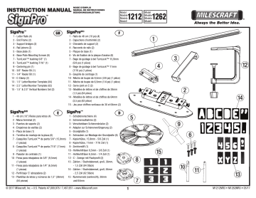 Milescraft 1212 SignPro Complete Sign Making Router Jig Template Kit Mode d'emploi | Fixfr
