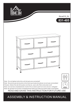 HOMCOM 831-405V80LG Modern 8-Drawer Light Gray Chest of Drawers (39.25 Mode d'emploi