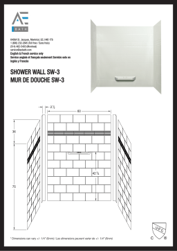 A&E 240202 Catalina 36 in. x 60 in. x 58 in. 3-Piece Acrylic Glue-Up Alcove Tub and Shower Wall Kit spécification