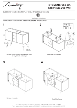 Avanity STEVENS-V60-BK Stevens 60 in. W x 21 in. D Bathroom Vanity Cabinet Only Guide d'installation