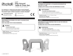 Simplay3 216080-01 Play Around Table and Chair Set Mode d'emploi