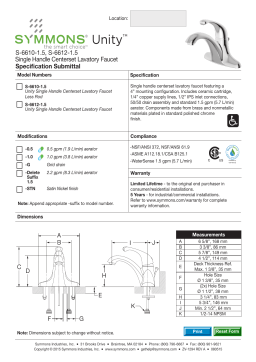 Symmons S-6612-1.0 Minimalist 4 in. Centerset 1-Handle Bathroom Faucet spécification