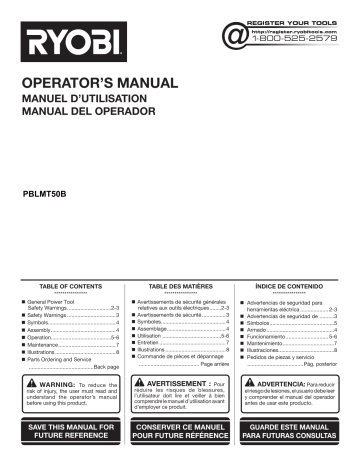 PBLCK303K | PCK105KN | PBLMT50B-A24402 | PCK103N | PCK104KN | PCK04N | PBLMT50B-A241601 | PBLMT50B-A24401 | PSBCK06K-STM201 | Ryobi PSBCK06K ONE+ HP 18V Brushless Cordless Combo Kit (6-Tool) Mode d'emploi | Fixfr