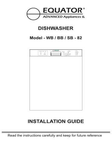 Equator SB 82 (Silver) 24 in. Built-In Dishwasher Guide d'installation | Fixfr