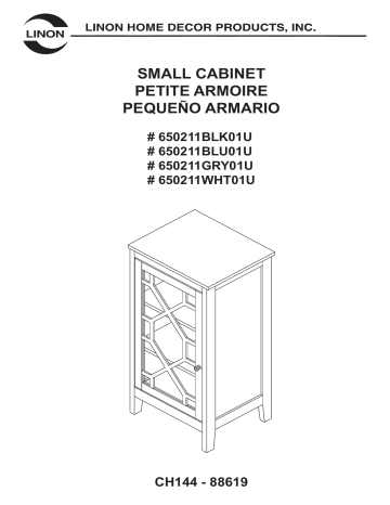 Linon Home Decor THD00485 Betty White Small Cabinet Mode d'emploi | Fixfr