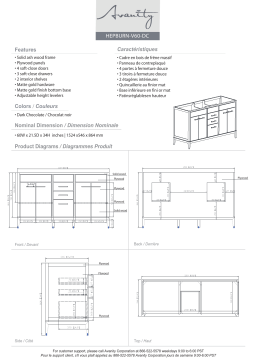 Avanity HPBRN-VS61-DC-A Hepburn 61 in. W x 22 in. D Bath Vanity spécification