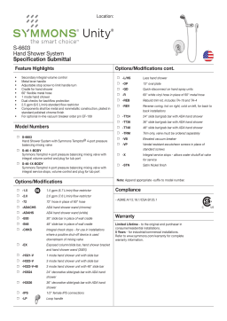 Symmons S-6603-1.5-TRM-STN Unity Single Handle 1-Spray Hand Shower Trim spécification