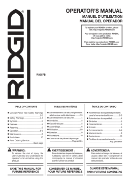 RIDGID R8657B-AC714N 18V Brushless Cordless 7-1/4 in. Circular Saw (Tool Only) Mode d'emploi