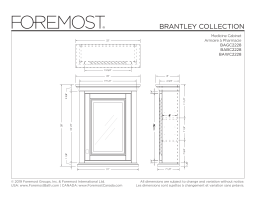 Foremost BAGC2228 Brantley 22 in. x 28 in. x 8 in. Surface-Mount Medicine Cabinet spécification