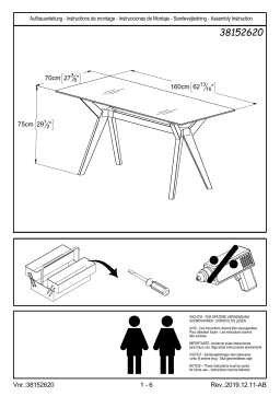 Nyhus HD-38152632 Denali 63 in. W x 27 in. D x 29 in. H Acasia Wood Desk Guide d'installation