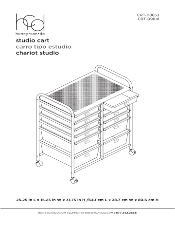 Honey-Can-Do CRT-09641 12-Drawer Steel/Plastic Craft Storage Cart Mode d'emploi | Fixfr