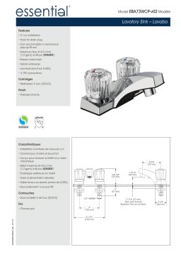 Keeney EBA73WCP Belanger 4 in. Centerset 2-Handle Bathroom Faucet spécification