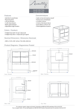 Avanity ALLE-VS31-TGG-D Allie 31 in. W x 22 in. D Bath Vanity spécification