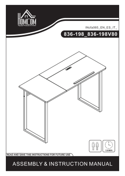 HOMCOM 836-198V80BK 47.25 in. Black Writing Desk Mode d'emploi