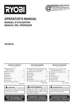 Ryobi PSK007-PBLRS01B ONE+ 18V Lithium-Ion 2.0 Ah, 4.0 Ah, and 6.0 Ah HIGH PERFORMANCE Batteries and Charger Kit w/ HP Brushless Recip Saw Mode d'emploi